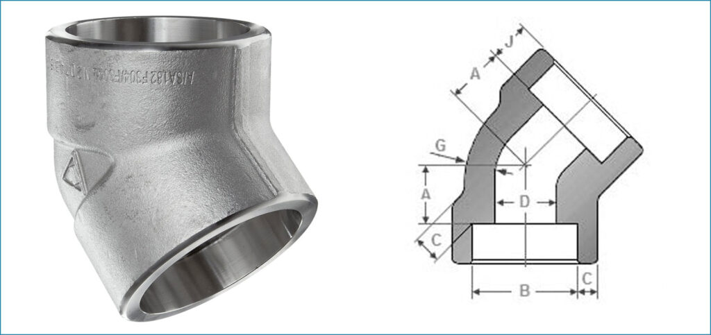 View 45 Degree Socket Weld Elbow Dimensions