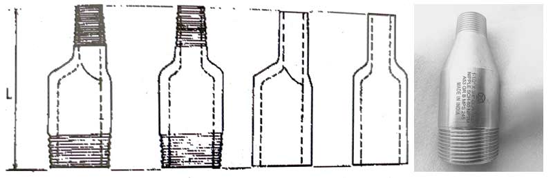BS-3799 Threaded Swage Nipples Dimensions
