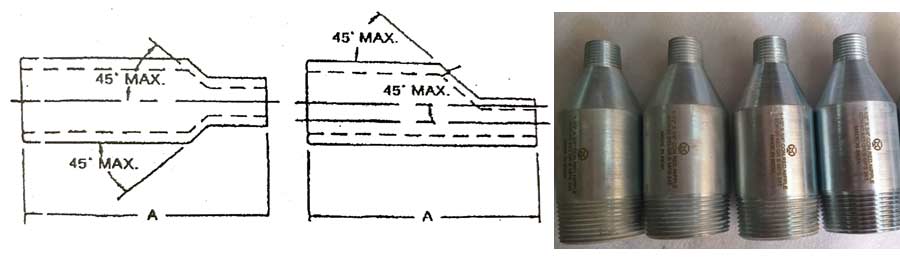 MSS-SP-95 Threaded Swage Nipples Dimensions