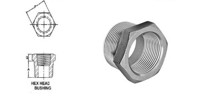 Threaded Hex Head Bushing Dimensions